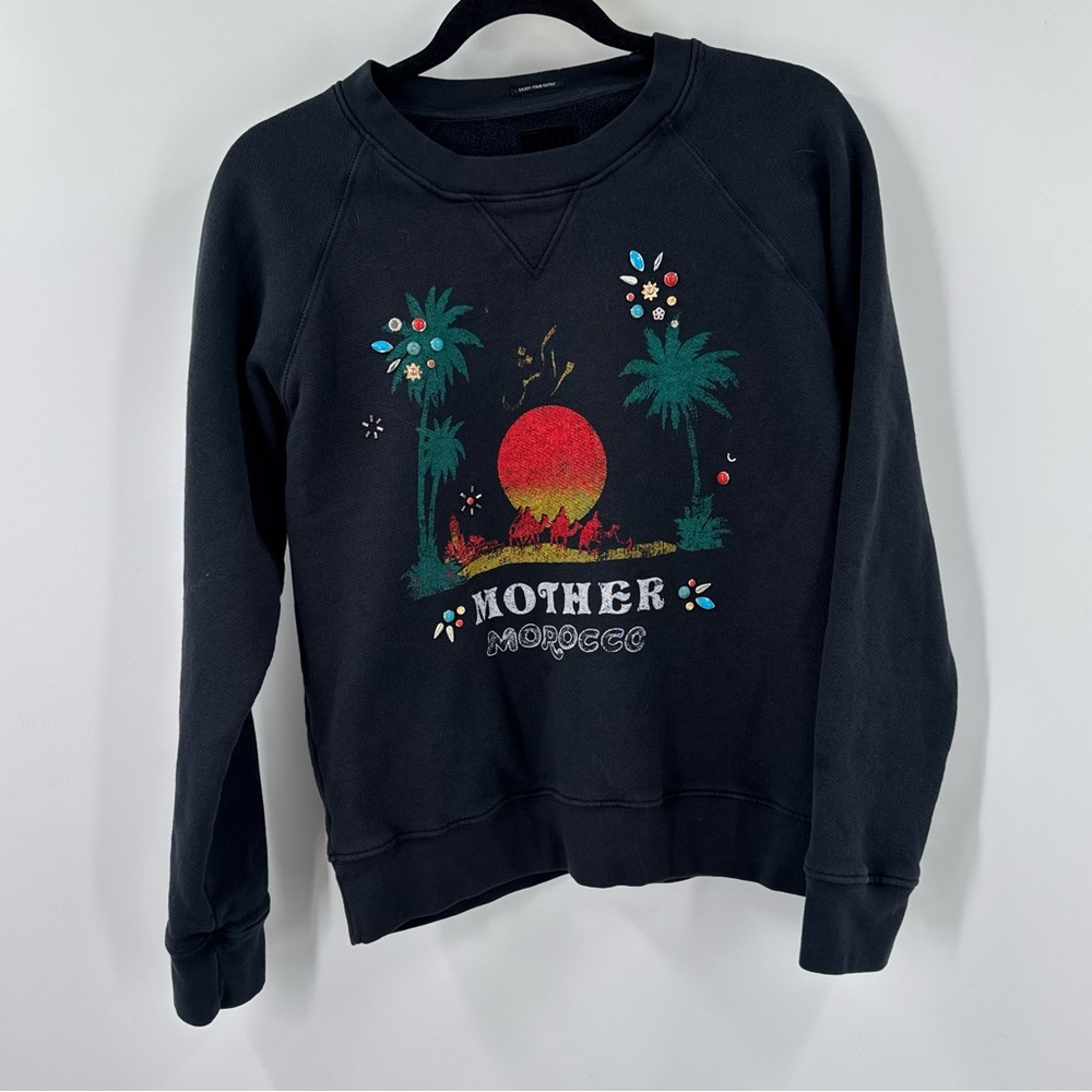 MOTHER Morocco Black Studded Sweatshirt Women’s Size S